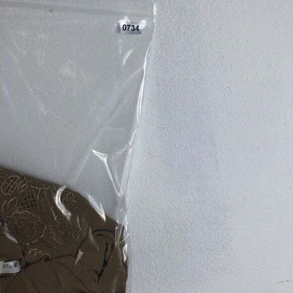 Changing Scene Vintage Blouse Sz 14 Brown Embroidered Scallop Eyelet Long Sleeve - Picture 12 of 12